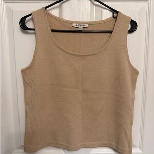 St. John Beige Santana Knit Tank Top